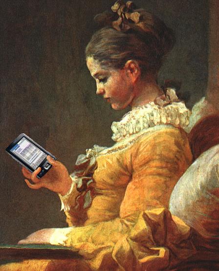 Girl Reading Etexts